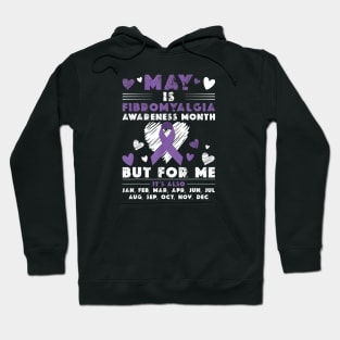 May Is Fibromyalgia Awareness Month Warrior Purple Ribbon Hoodie